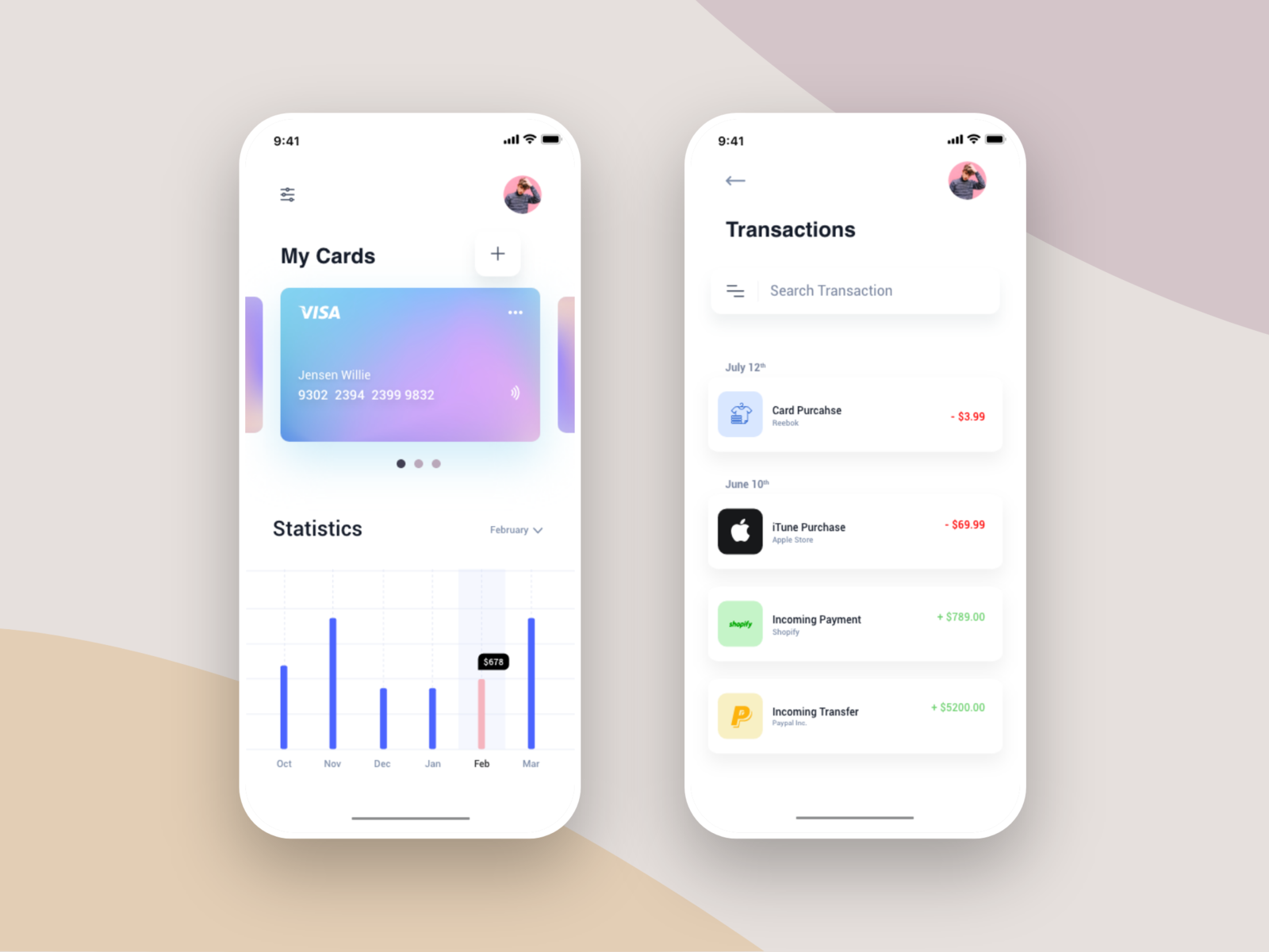 Wallet: Statistics, Transactions by Ghulam Mustafa on Dribbble