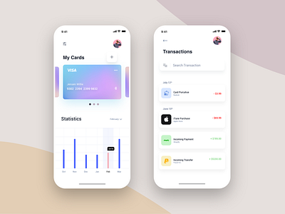 Wallet: Statistics, Transactions analytics apple creative dashboard interface ui wallet app