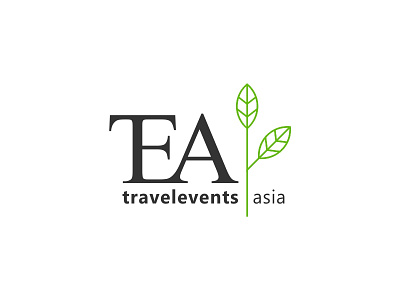TEA Logo asia branding corporate green leaf tea