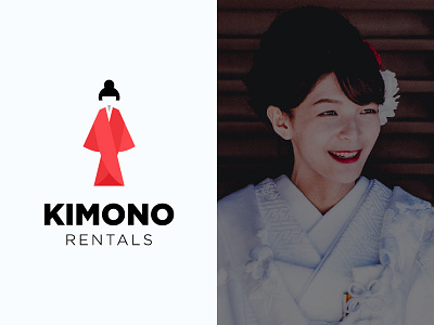 Kimono Rental Japan branding creative design dribbble girl japan kimono logo new red rental top