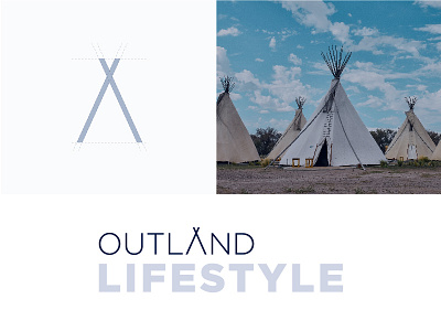 Outland Lifestyle amazing creative different letters lifestyle logo nomad outland outside tent