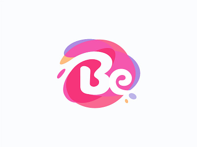 Be yourself 2 letters ai be braniding colorfull creative logo pink purple