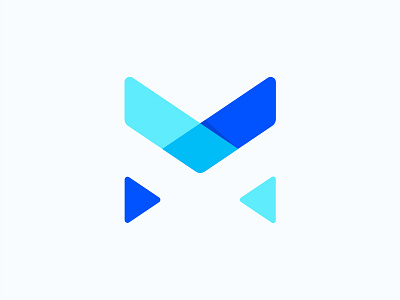 Letter M art artwork blue branding design letter logo m monogram shadow
