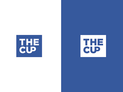 New logo concept for THE CUP blue branding cup logo negative space smart square the cup