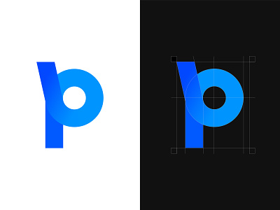 Letter P blue blue gradient branding creative design grow letering letter logo p process professional
