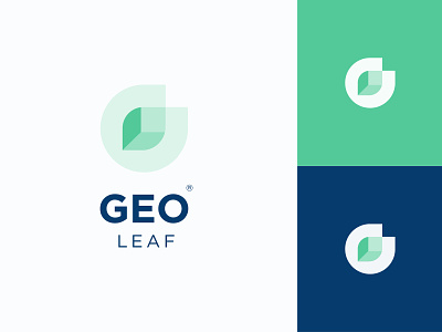Geometric Leaf geometric geometric art geometric design green green and blue identity leaf leaf logo leaflet design letter square vector