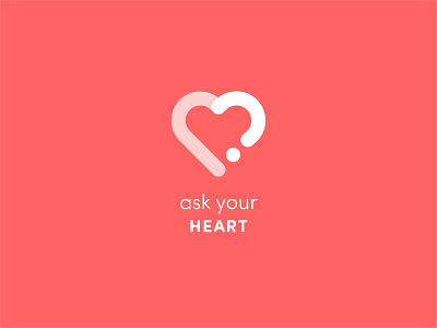 Ask Your Heart ask branding clever creative design heart identity letter logo meaningful nice professional question red