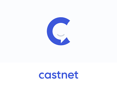 Castnet blue castnet chat identity learn logo logo design logotype quote smille