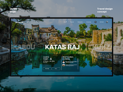 Uncharted Travel Design UI/UX design concept