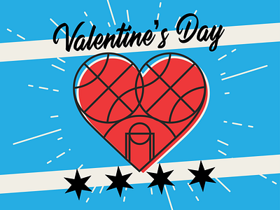 NBA All-Star Chicago – Valentine's Day all star ballislife basketball chicago chicago flag heart illustraion nba nba all star nba all star valentine valentines day