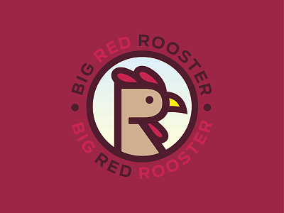 Big Red Rooster Logo animal bird line logo logo logo design r red rejected logo rooster rooster logo roundel