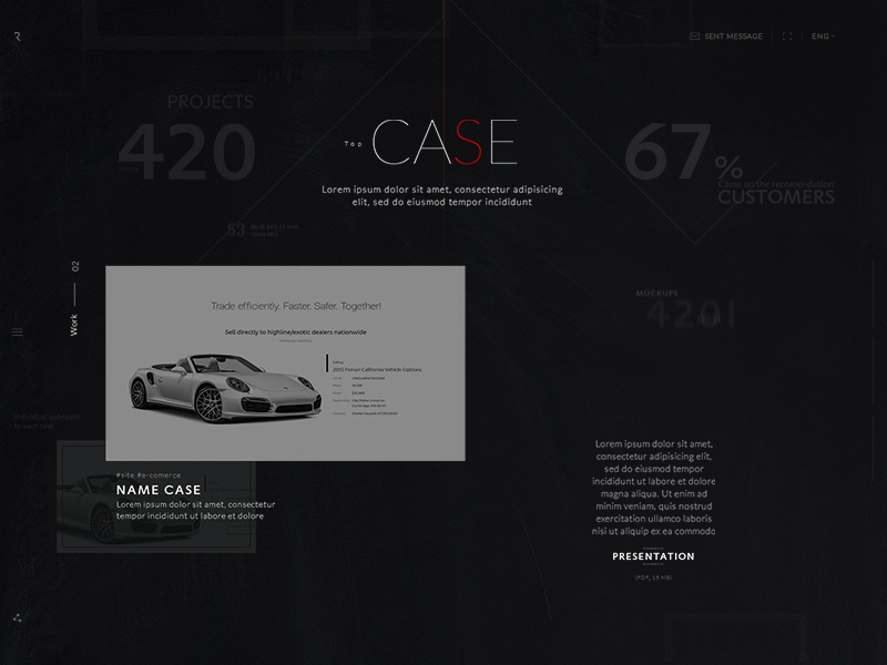 Rlashkevich ♦ Promo site ♦ Scrolling header-case video interactive motion web user ui trend style site promo interface desktop
