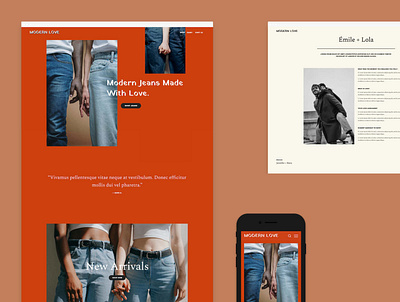 Modern Love Jeans — Squarespace Website Design & Development branding design squarespace web design web development