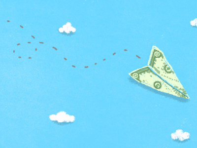 Airplane Flights & Venture Capital airplane blue business clouds dollar editorial flying illustration money paper airplane sky stanford