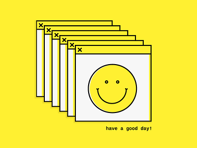 SPAM happy icon line line art pop up. good day smile smiley face spam tech vector yellow