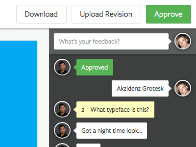 Proofing annotations buttons comments feedback freight sans minimal simple