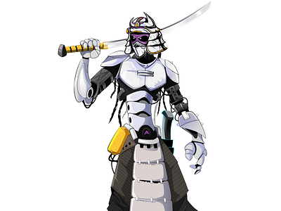 Ninja, Robot, Kilt, Cyber Warrior Concept