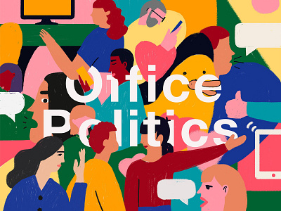 Designer's office politics design flat illustration ux