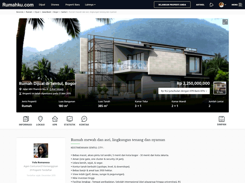 Rumahku.com Detail detail page page real estate ui website