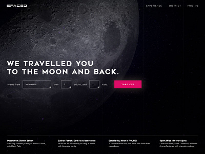 Journey to the moon design photoshop ui web