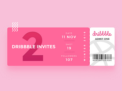 2 Dribbble Invites to giveaway clean creative designer dribbble giveaway invite invites new prospects simple ticket