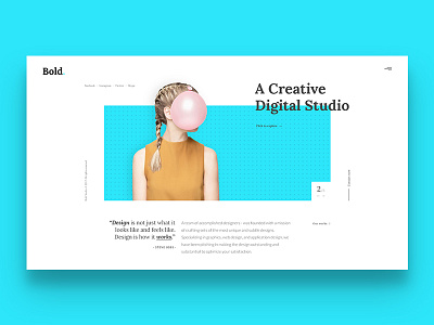 Bold Creative Homepage branding clearn creative design homepage logo photography portfolio ui web