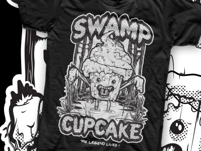 Swap Cupcake 50 black and white cupcake poster swamp t-shirt