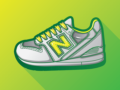 VECTOR ILLUSTATION OF NEW BALANCE cliparts design download gradient color green illustration new ballence outline icons shoe shoelace vector vector pack