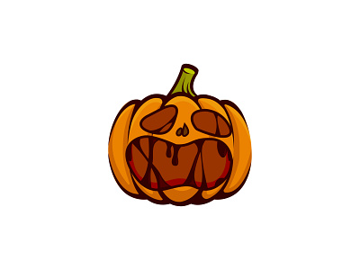Scary Pumpkin Logo | Logo Design design graphic design halloween illustration logo pumpkin scary vector