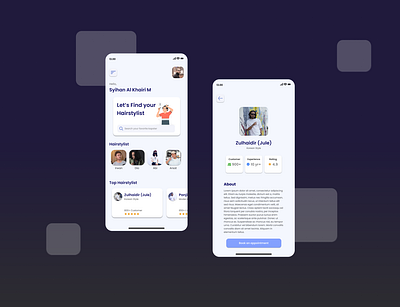 Hairstylist Book Appointment app design ui ux