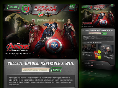 Mtn Dew / Avengers 2 Promo avengers glowing ui metal texture promotional