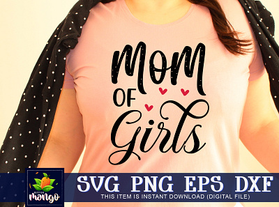 Mom of girls SVG cricut digital download dxf mom of girls svg png