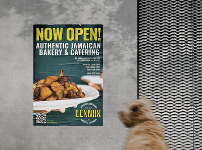 "Now Open" Poster for Lennox Bakery and Catering branding design illustration logo typography vector