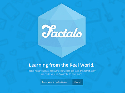 Factals Landing Page blue geometric landing page metro signup