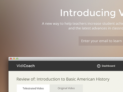 VidiCoach Landing Page