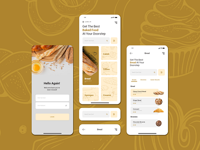 Online Bakery Mobile App android app branding design graphic design illustration ios ui ux vector