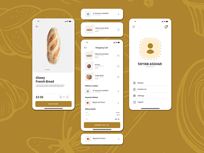 Online Bakery Mobile App android app branding design graphic design ios ui ux widgets