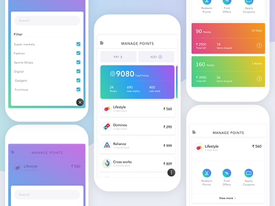 Trusted circle app colors desin gradient interaction ios mobile new ui ux