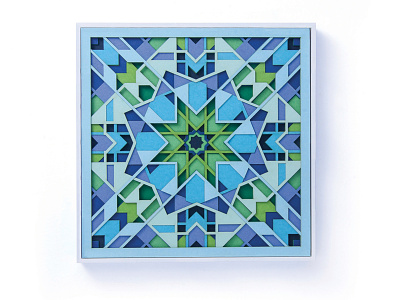 'Frost' Paper Cut Art geometric illustration handcut paper kaleidoscope layered art paper cutting art paper sculpture