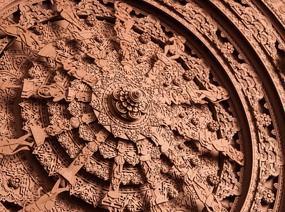 'Portal To Heaven' Paper Sculpture architecture indian multi layered paper cut art paper sculpture portal temple dome