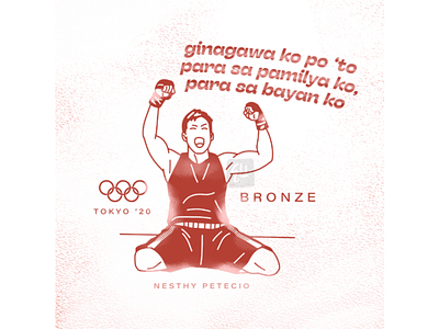Nesthy Petecio: Para sa Pamilya, Para sa Bansa boxing character female boxer illus line art olympics2020 philippines pinoy