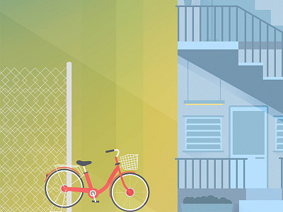Moving Out: Sunset Flat afternoon apartment bicycle bright city flat illustration philippines street sunset urban