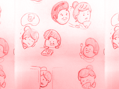 Irog character design characters cute drafts emotions ideation illustration process rough sketch