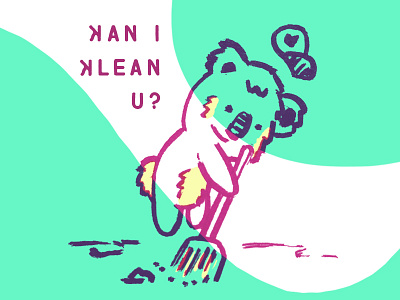 Koa Wants To Klean animal character character design chores cleaning comic cute koala