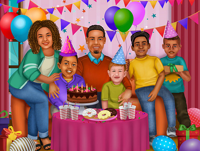 Birthday Boy balloons birthday boy colors concept art digital 2d digital art dream family happybirthday illustration painting