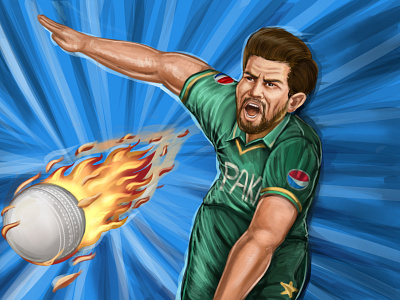 Cricket Gem bowler cricket cricket fans cricket mania design digital 2d digital art hotbowler illustration shaheen afridi wickets