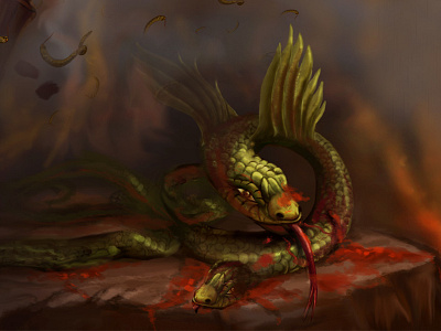 Dragon concept art creature digital art illustration