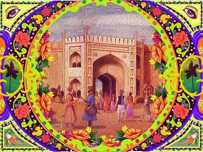 Mughal art beauty colors palette composition concept concept art digital art folkart historic illustratio landscape architecture mughal art pakistan pattern pattern design people photoshop portfolio poster style theme design