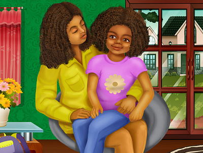Mother and daughter Love beauty colors design digital 2d digital art dream illustration kids illustration mothersday painting parenthood