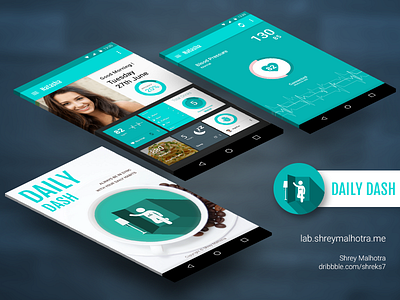 Daily Dash android daily dashboard dashboard design heart rate material design mobile mobile ui pulse ui ux